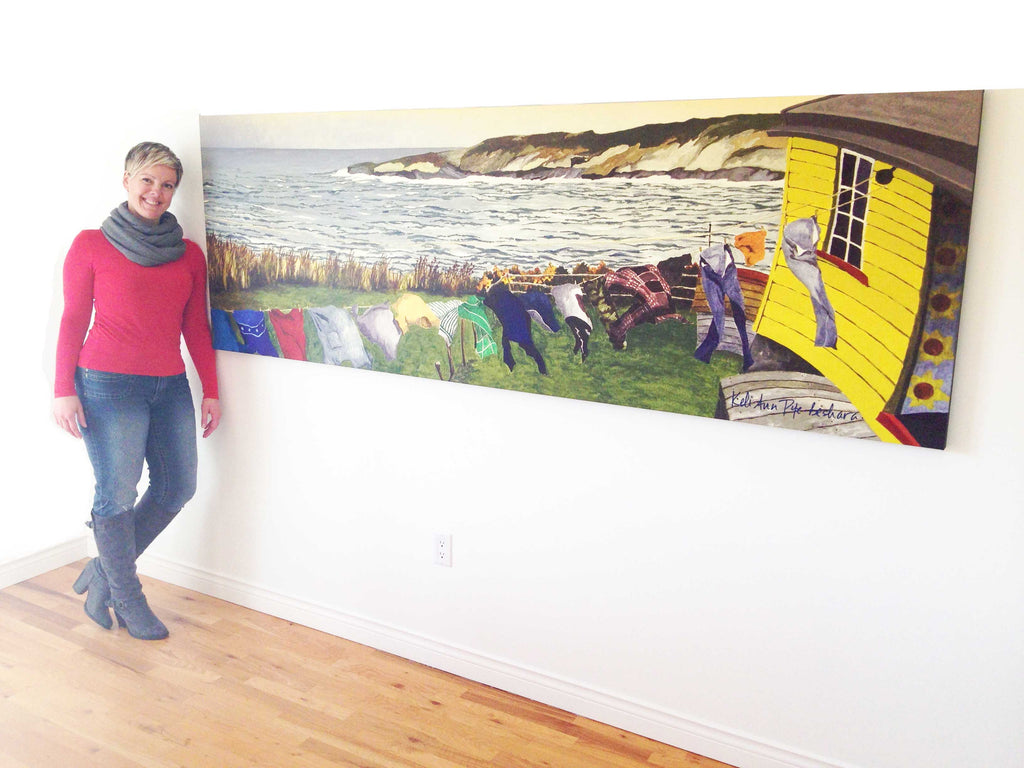 32X96" Canvas Print of Blowing in the Wind